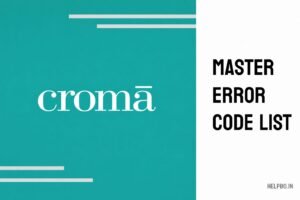 Croma Master AC Error Code List
