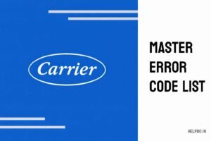 Carrier Master AC Error Code List