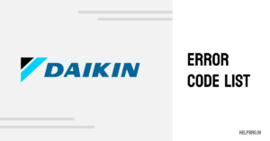 Daikin Master AC Error Code List