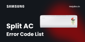 Samsung Non Inverter Split AC Error Code List
